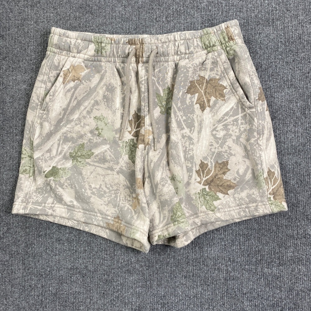 Abercrombie & Fitch Shorts Womens S Beige Camo Fleece Soft A&F Essentials Lounge